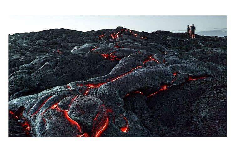 Lava on a mountain.